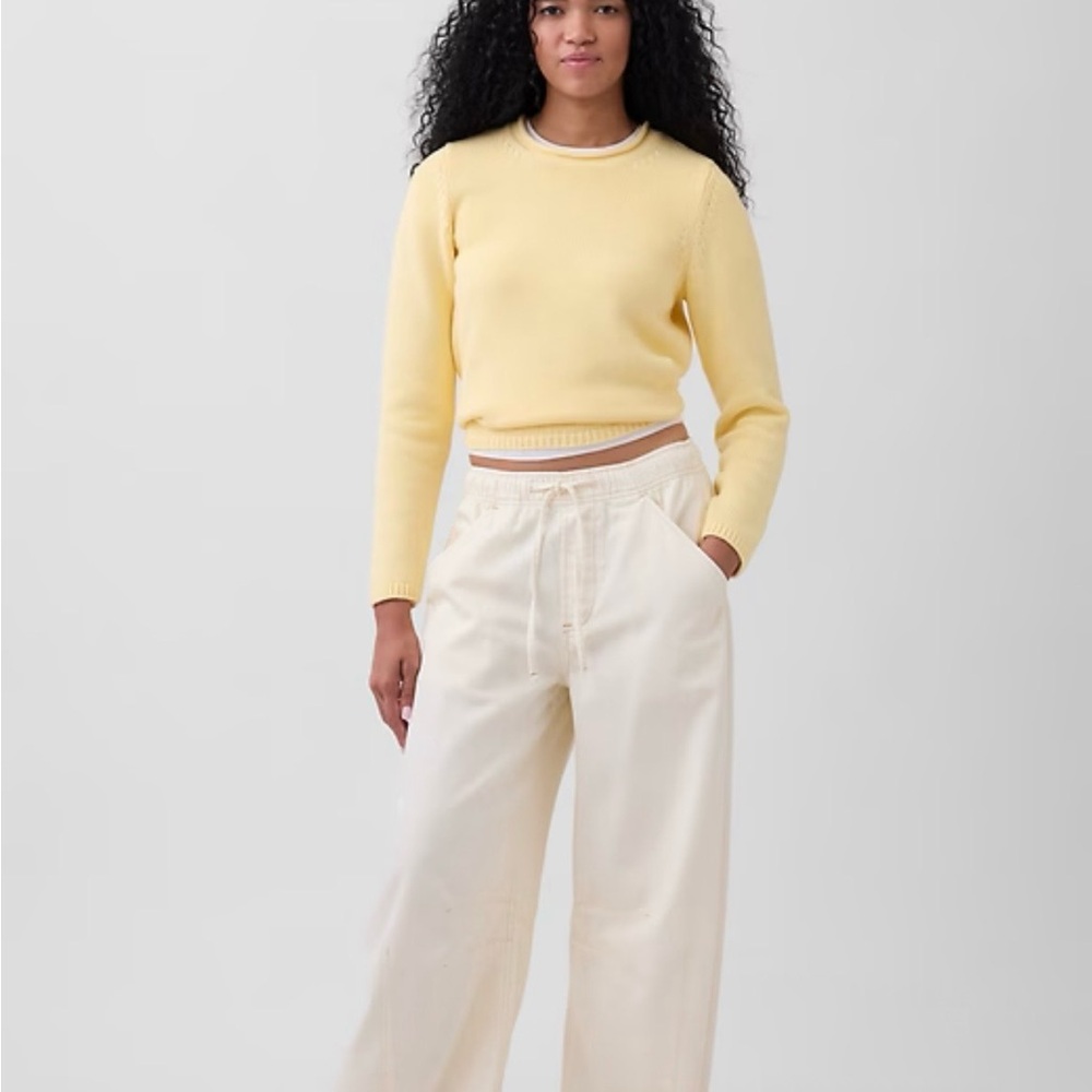 GAP Women’s Cream Wide-Leg Jeans - Neutral Casual Style
